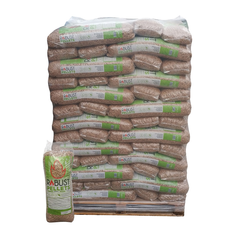 Palette livrée de 65 sacs de Robust pellets (15kg/sac)